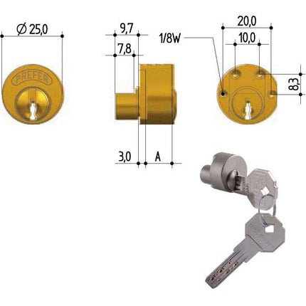 CILINDRO TONDO SICUREZZA mm 27 S810 PREFER