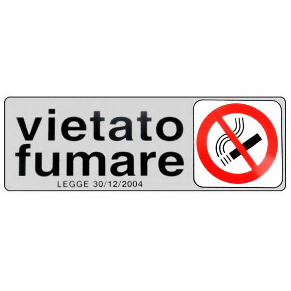 ETICHETTA VIETATO FUMARE DL 15x 5 ADESIVA