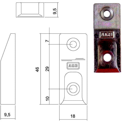 INCONTRO NOTTOLINI SICURTOP mm 18x46 W01695 AGB