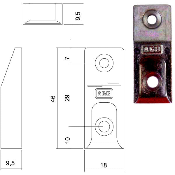 INCONTRO NOTTOLINI SICURTOP mm 18x46 W01695 AGB