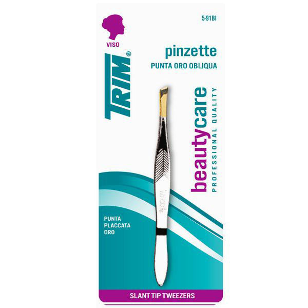 PINZETTE VISO PUNTA ORO OBLIQUA cm 9 5-91BI TRIM