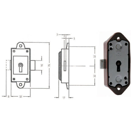 SERRATURA MOBILI ASTE ROTANTI M93 MERONI