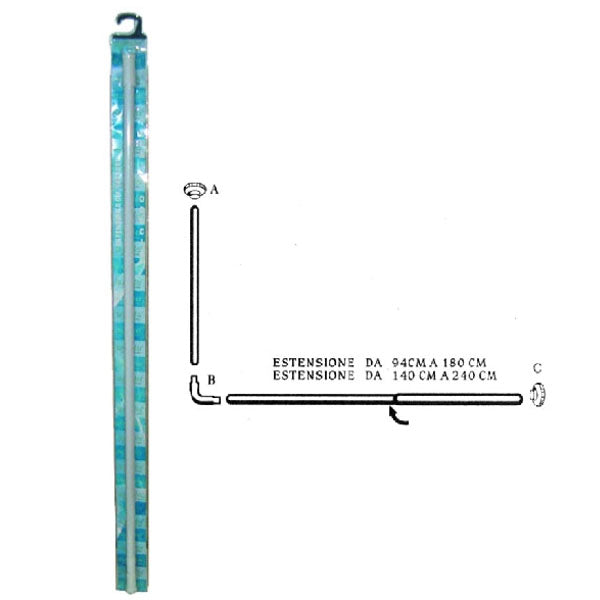 TUBO TENDE DOCCIA 80+ 94/180 ESTENS. AGLAIA 02619