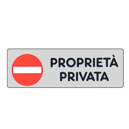 ETICHETTA PROPRIETA' PRIVATA 15x 5 ADESIVA