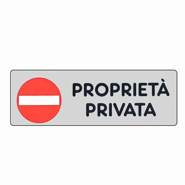 ETICHETTA PROPRIETA' PRIVATA 15x 5 ADESIVA