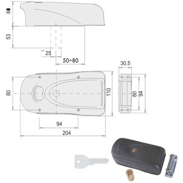 ELETTROSERRATURA APP.FERRO 1A721-00-0 CISA