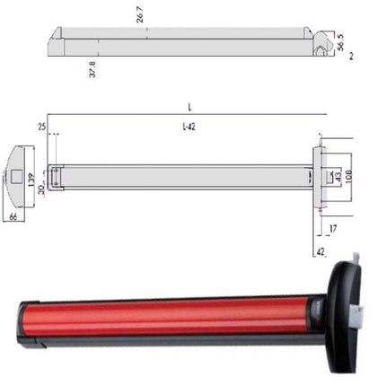 MANIGLIONE FAST TOUCH 84 LAT+VERT 59811-11-0 CISA