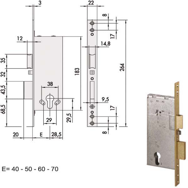 ELETTROSERRATURA INF.LEGNO 12011-40-0 CISA