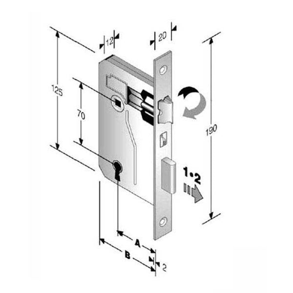 SERRATURA PATENT mm 8x70 E35 BQ GB