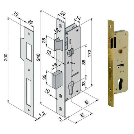 SERRATURA INF.LEGNO 015.25.00.0 WELKA