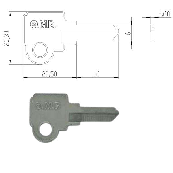 CHIAVE CILINDRI 4 SPINE DX SCHG05005 OMR