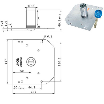 CILINDRO POMPA mm 60 d 30 J175/G4 MOIA