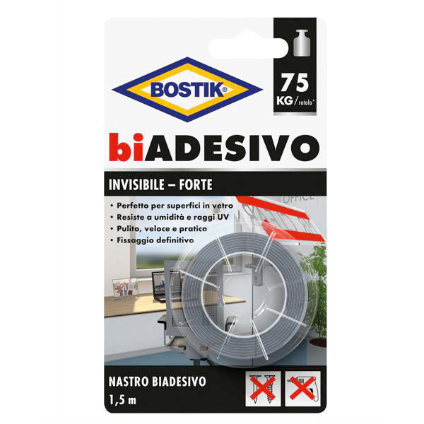 NASTRO BIADESIVO INVISIBILE mm 19 m 1,5 BOSTIK