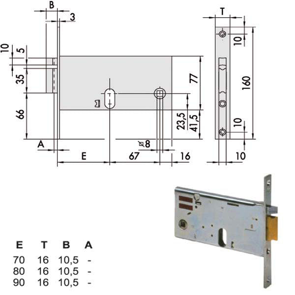 ELETTROSERRATURA INF.FASCE ALL 14450-70-0 CISA