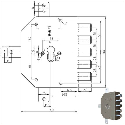 SERRATURA SIC.QUINTUPLICE CIL. 2300PE