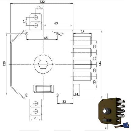 SERRATURA SIC.TRIPLICE POMPA 3250 MC