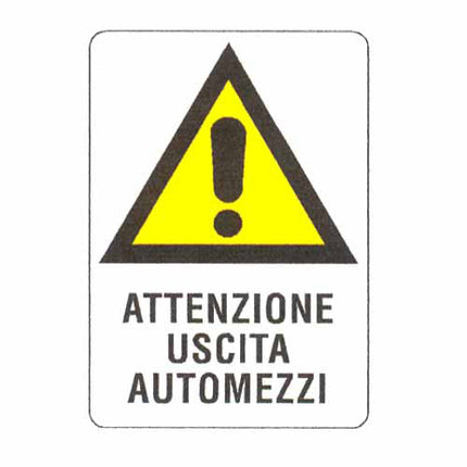 CARTELLO USCITA AUTOMEZZI 48x 68 PLASTICA