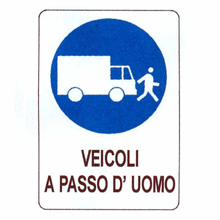 CARTELLO VEICOLI PASSO UOMO 48x 68 PLASTICA