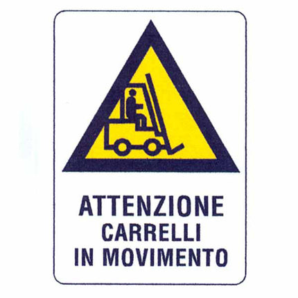 CARTELLO MOVIMENTO CARRELLI 48x 68 PLASTICA