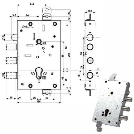 SERRATURA SICUREZZA TRIPLICE 82515