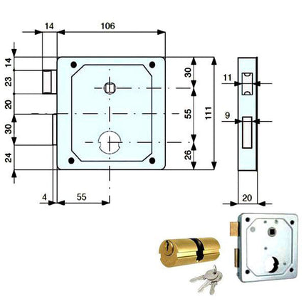 SERRATURA APPLICARE FERRO 437