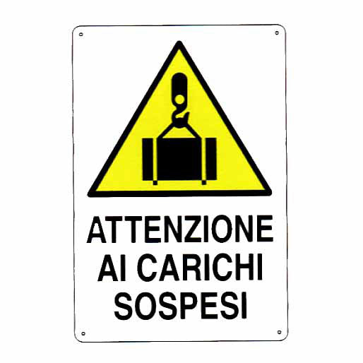 CARTELLO CARICHI SOSPESI 48x 68 PLASTICA