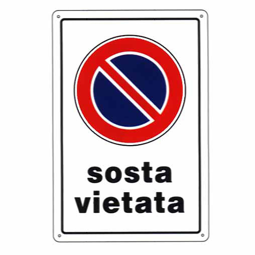 CARTELLO SOSTA VIETATA 20x 30 PLASTICA