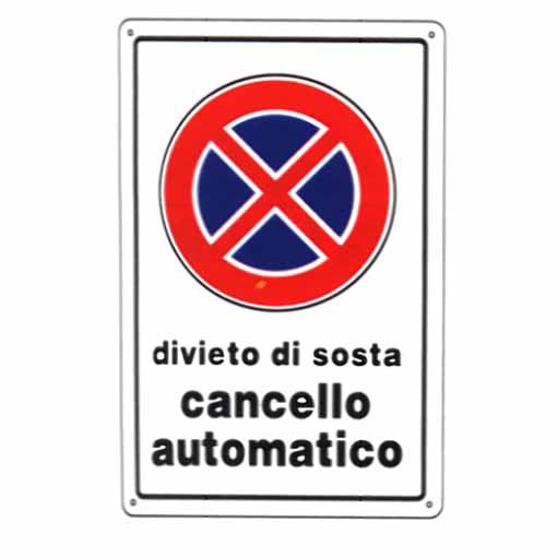 CARTELLO DIVIETO DI SOSTA         20x 30 PLASTICA