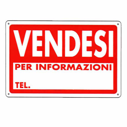 CARTELLO VENDESI 30x 20 PLASTICA