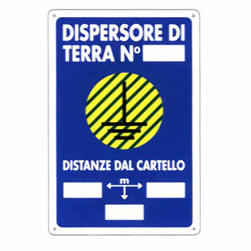 CARTELLO DISPERSORE DI TERRA 20x 30 PLASTICA