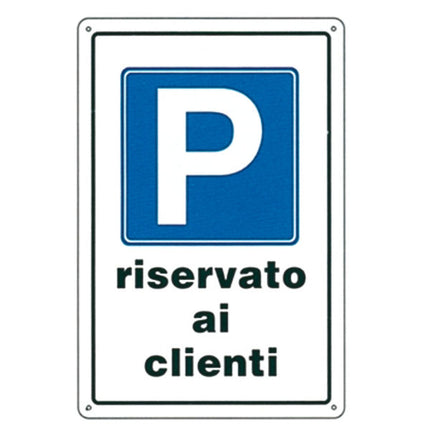 CARTELLO PARCHEGGIO CLIENTI 20x 30 PLASTICA