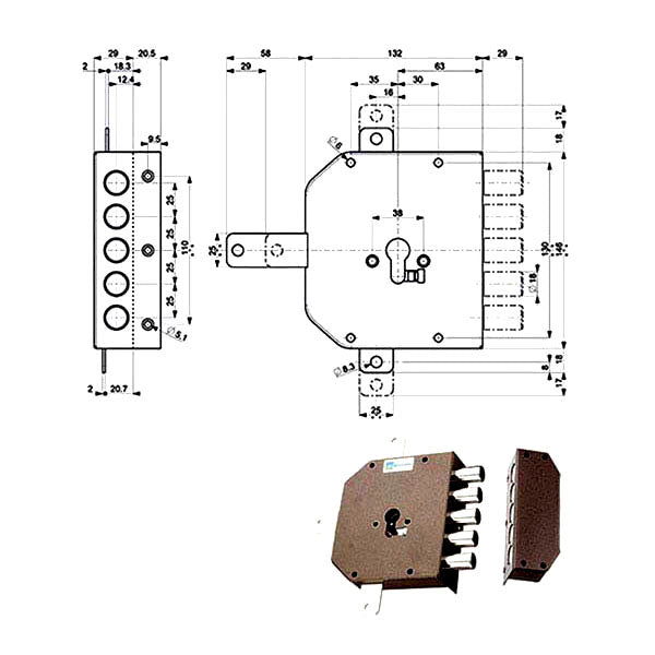 SERRATURA SICUREZZA QUINTUPLICE 38640