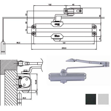 CHIUDIPORTA AERODINAMICO CON FERMO IS20