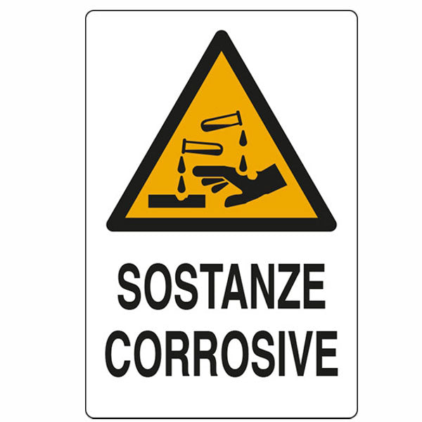 CARTELLO SOSTANZE CORROSIVE 20x 30 PLASTICA