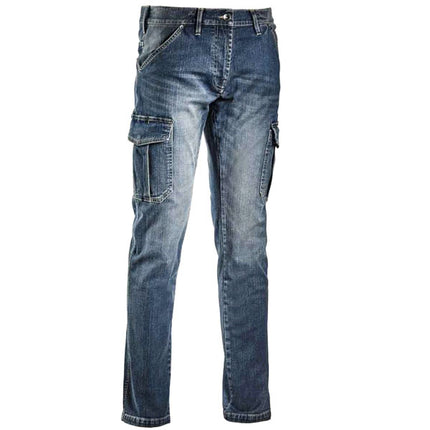 PANTALONE JEANS CARGO STONE BLU WASHING