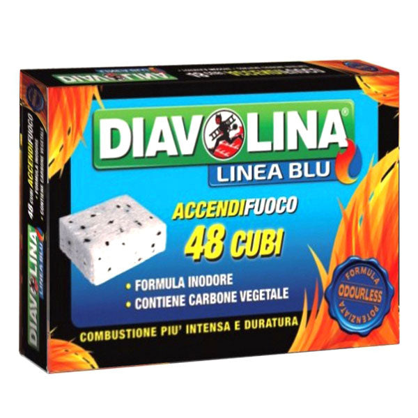 ACCENDITORE CUBETTI INODORE Pz 48 DIAVOLINA