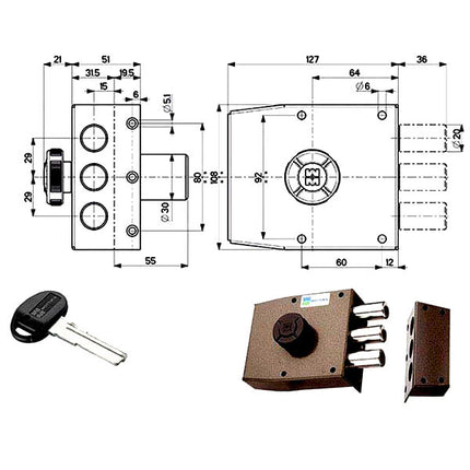 SERRATURA SICUREZZA SEMPLICE POMPA 30401