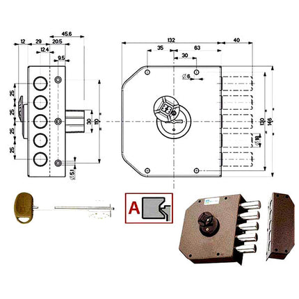 SERRATURA SICUREZZA SEMPLICE DM 20500