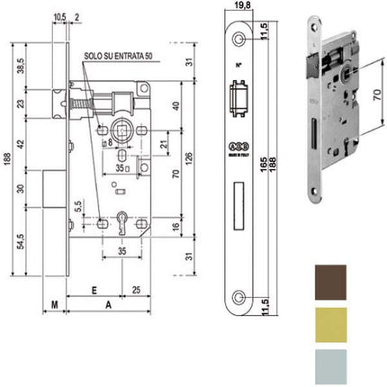 SERRATURA PATENT BORDI TONDI 571