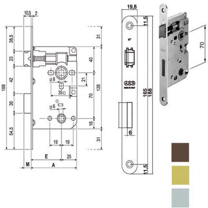 SERRATURA PATENT BORDI TONDI BAGNO 579