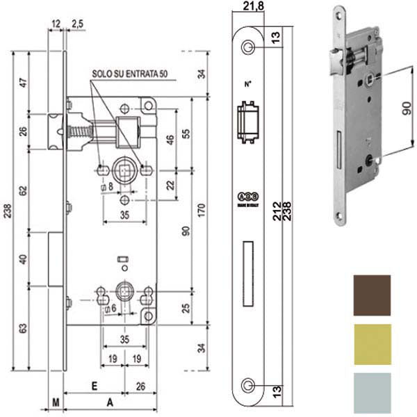 SERRATURA PATENT BORDI TONDI BAGNO 595