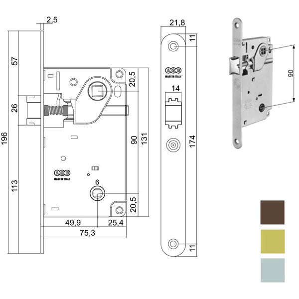 SERRATURA INF.LEGNO CENTRO BAGNO 1012