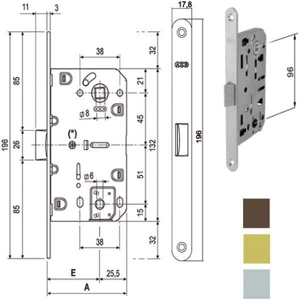 SERRATURA INF.LEGNO MEDIANA BAGNO 1102