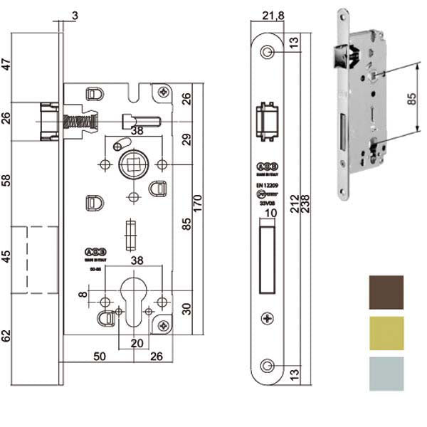 SERRATURA INFILARE LEGNO DUO 851