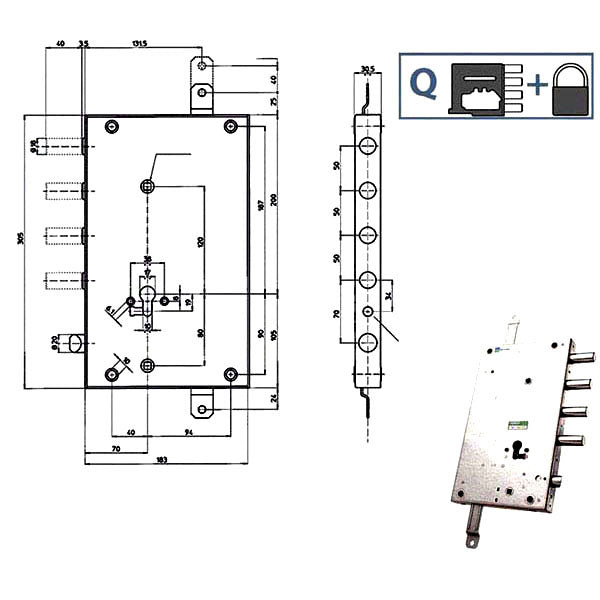 SERRATURA SICUREZZA TRIPLICE 85461