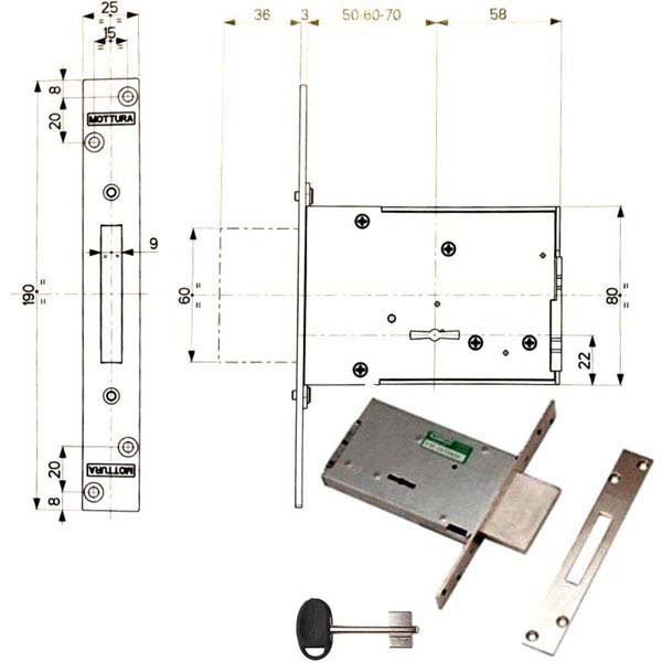 SERRATURA INFILARE FERRO DM 40701