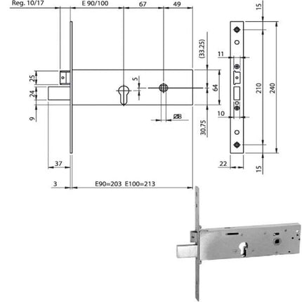 SERRATURA INFILARE FASCE ALL 961120