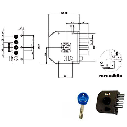 SERRATURA SICUREZZA SEMPLICE POMPA JM422