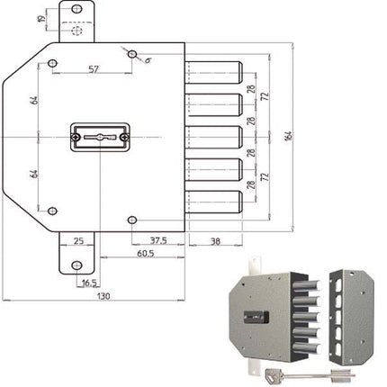 SERRATURA SIC.TRIPLICE DM 2200