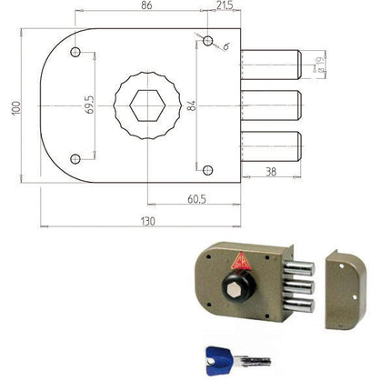 SERRATURA SIC.SEMPLICE POMPA 1600